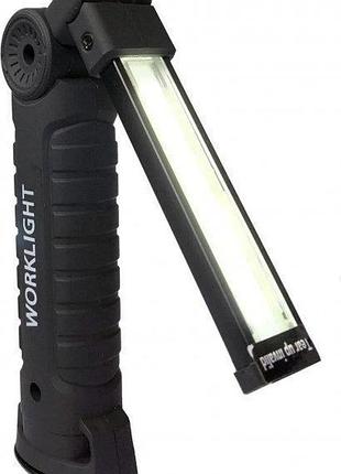 Ручной аккумуляторный фонарь bl-w52 smd + cob светодиодный с крючком и магнитом