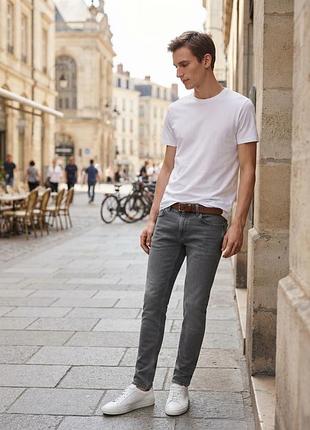 Чоловічі джинси zara man у класичному сірому кольорі 30