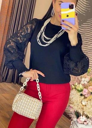 Кофта  з ажурним рукавом 4