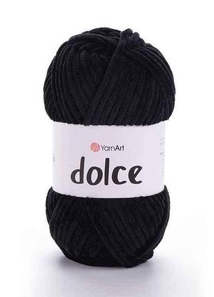 Пряжа dolce черный 100% микрополиэстр 120м 100г 5шт/уп 742-black тм yarnart