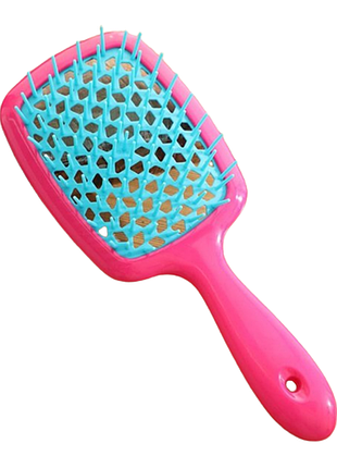 Гребінець для волосся super hair brush рожевий з блакитним