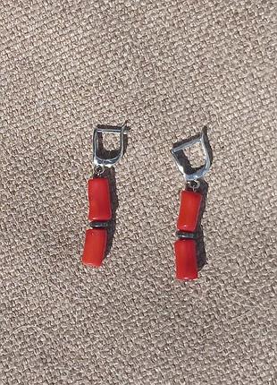 Сережки для жінок з коралом кораловий