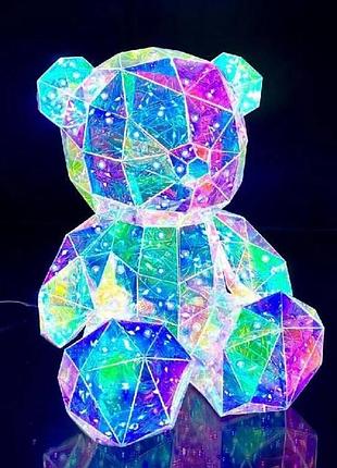 Ночник хрустальный мишка 25 × 20 см led светильник 3d медведь