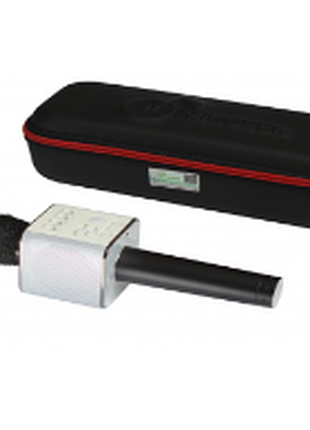 Караоке микрофон q9 чёрный в чехле. беспроводной, usb, mp3