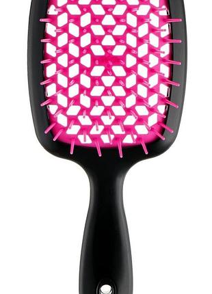 Гребінець для волосся super hair brush чорна з рожевимм