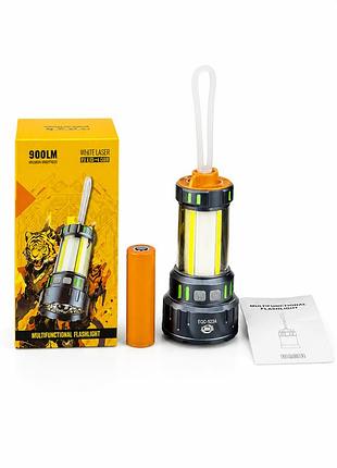 Фонарь ручной кемпинговый аккумуляторный yes 303 (eqc-523a) 900lm white laser pled+cob