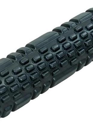 Йога-ролер фітнес-валик grid combi yoga roller 8х30 см чорний