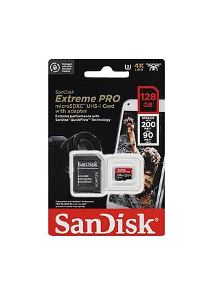 Карта памяти sandisk extreme pro microsdxc 128 гб uhs-i u3 + sd-адаптер