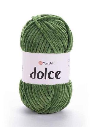 Пряжа dolce оливковый 100% микрополиэстр 120м 100г 5шт/уп 797 тм yarnart