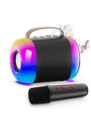 Портативна bluetooth-колонка + 1 мікрофон (usb, sd, fm) k21 / дитяча колонка караоке / bluetooth колонка