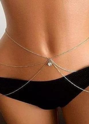 Цепочка на талию с фианитом