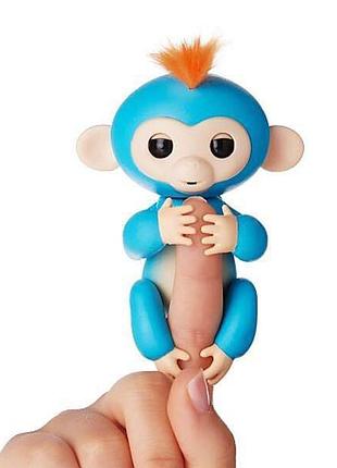 Ручна інтерактивна мавпочка happy monkey fingerling синя