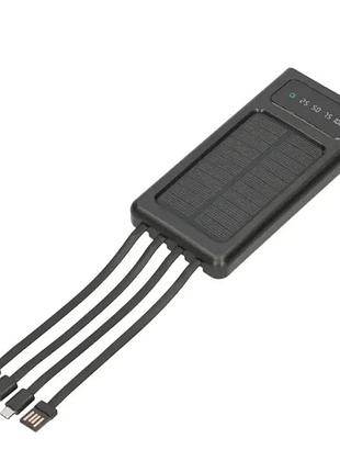 Power bank 10000mah от солнечной батареи с индикатором заряда type-c usb и фонариком at-t3-1