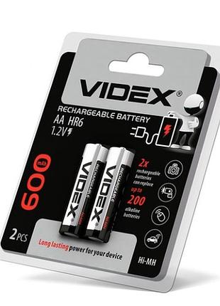 Акумулятор videx rechargeable r-6 600 mah 1.2v (hr6,size aa, nimn)