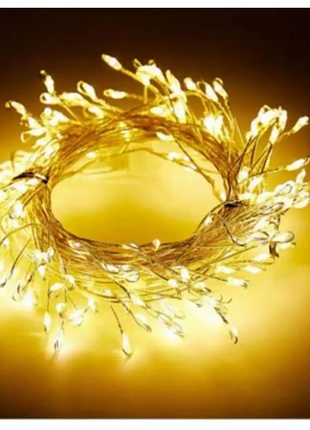 Гірлянда феєрверк 60 метрів, 1800 led, з пультом дк, usb, 5330
