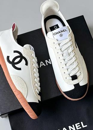 Кросівки жіночі chanel білі шкіра