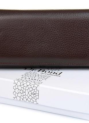 Женский кожаный кошелек на магните dr.bond w501-2 коричневый натуральная кожа