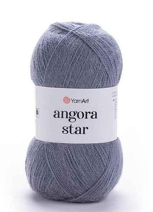 Пряжа angora star серый 80% акрил 20% шерсть 500м 100г 5шт/уп 3088 тм yarnart