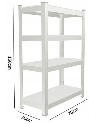 Стеллаж металлический 150x70x30 4 полки (черный)
