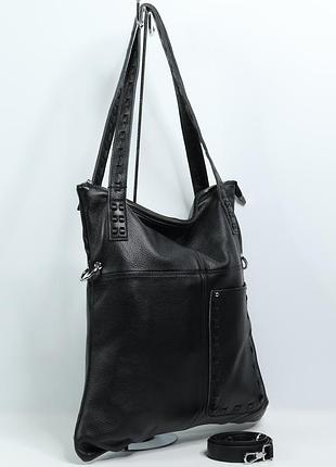 Сумка жіноча шкіряна polina &amp; eiterou c0964h black