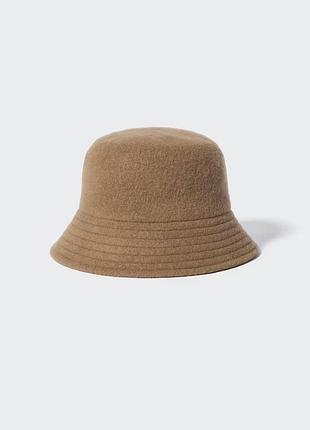 Шерстяная панама uniqlo adjustable wool bucket hat 4