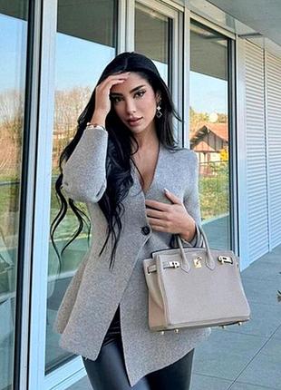 Жіночий піджак zara трикотажний сірий меланж
