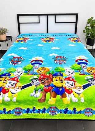 Дитячий плед велсофт paw patrol «щенячий патруль» 150×200 см м'який та теплий плед із улюбленими героями мультфільму