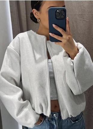 Бомбер zara легкая куртка жіночий бомбер