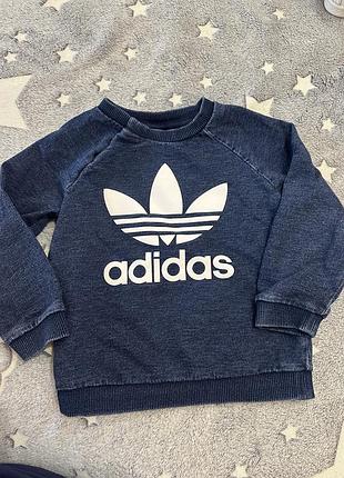 Спортивна кофта для дітей adidas originals синя, розмір 12-18 місяців