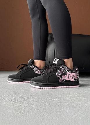 Кросівки dc shoes court graffik black/pink sabbath🤍