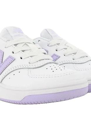 Кеди new balance білі з бузковими вставками