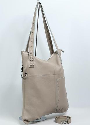 Сумка женская кожаная polina & eiterou c0964h beige