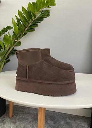 Уггі ugg classic mini dipper chocolate 4