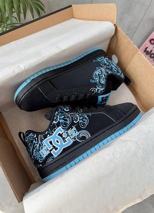 Кросівки dc shoes court graffik black blue sabbath pixie🩵 5