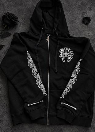 Худі chrome hearts на блискавці, чорне