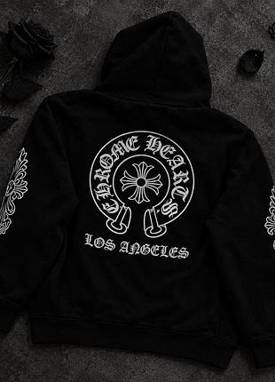 Худі chrome hearts на блискавці, чорне 3