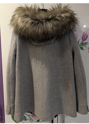 Короткое пальто с содержанием шерсти zara 7