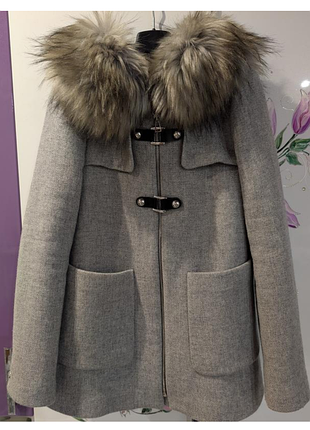 Короткое пальто с содержанием шерсти zara