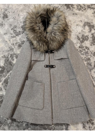 Короткое пальто с содержанием шерсти zara 6