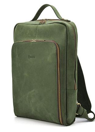 Кожаный рюкзак для ноутбука 14" re-1239-4lx tarwa зеленая crazy horse