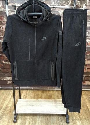 Спортивний костюм чоловічий nike на флісі, чорний