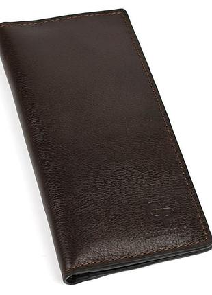 Длинное портмоне grande pelle 522620 глянцевая кожа коричневое