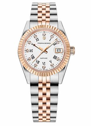 Жіночий годинник pagani design pd-1794l silver-rose gold-white