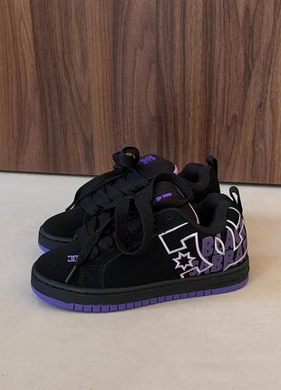 Кросівки dc shoes court graffik black purple💜