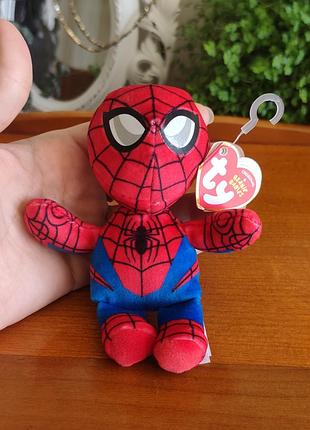 Оригинальная мягкая игрушка человек-паук ty beanie babies spider-man marvel