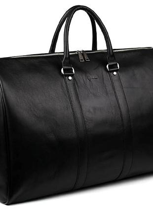 Велика шкіряна дорожня сумка 61см tarwa ga-9551-4lx чорна наппа