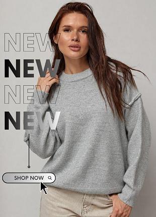Вязаный джемпер oversize с декоративными швами
