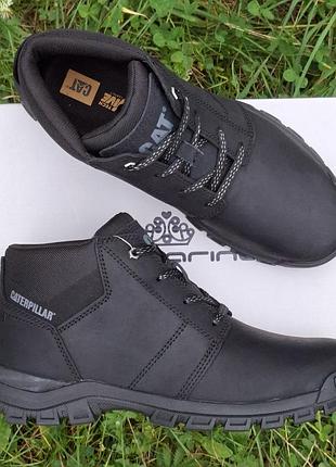 Чоловічі демісезонні нубукові чорні черевики caterpillar threshold chukka, 43р. на стопу 28 см