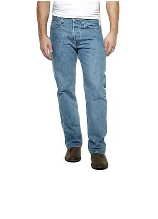 Мужские джинсы классического прямого кроя от levi's 501 original fit в светло-синем оттенке (medium stonewash)