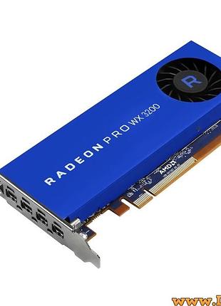Однослотовая видеокарта radeon pro rx 550x wx 3200 4 гб 50w mini displayport для сапр автокада 3д макс графики 4к 8к 4 монитора